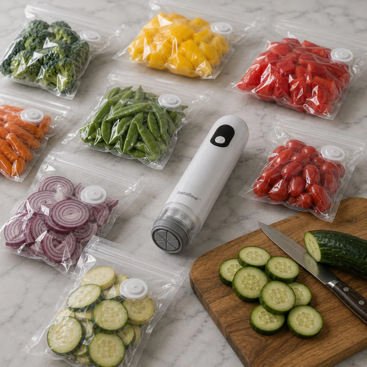 InstaSeal Hybrid Handheld Vacuum Sealer – Rechargeable Portable Food Vacuum Sealer with 30 Reusable BPA-Free Bags, USB-C Charging & Smart Auto Seal - Image 13
